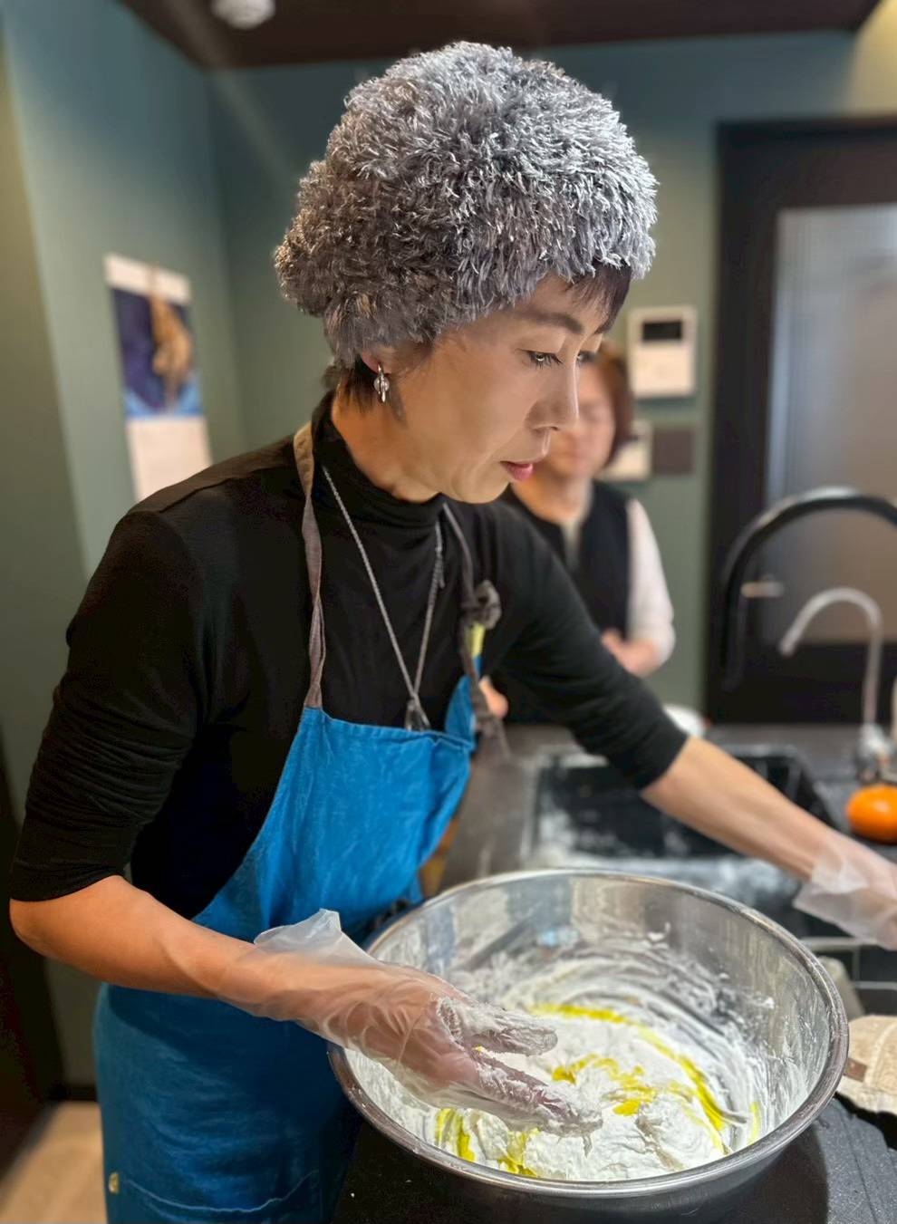 ワークショップでの乳酸菌入り米粉パン作り